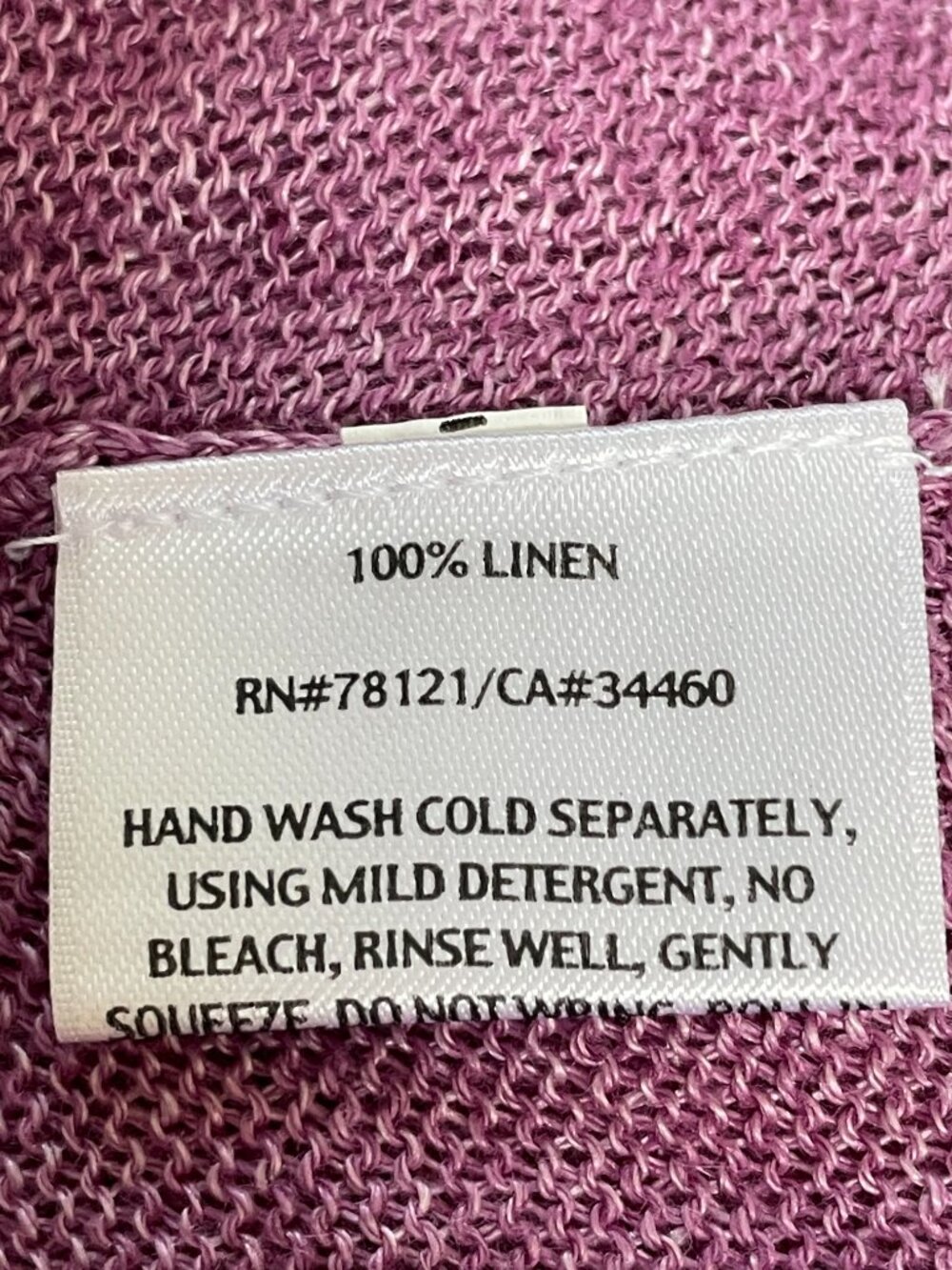Eileen Fisher 100% Linen V-Neck Tunic Sweater Purple Pink Oversized M - Picture 9 of 10